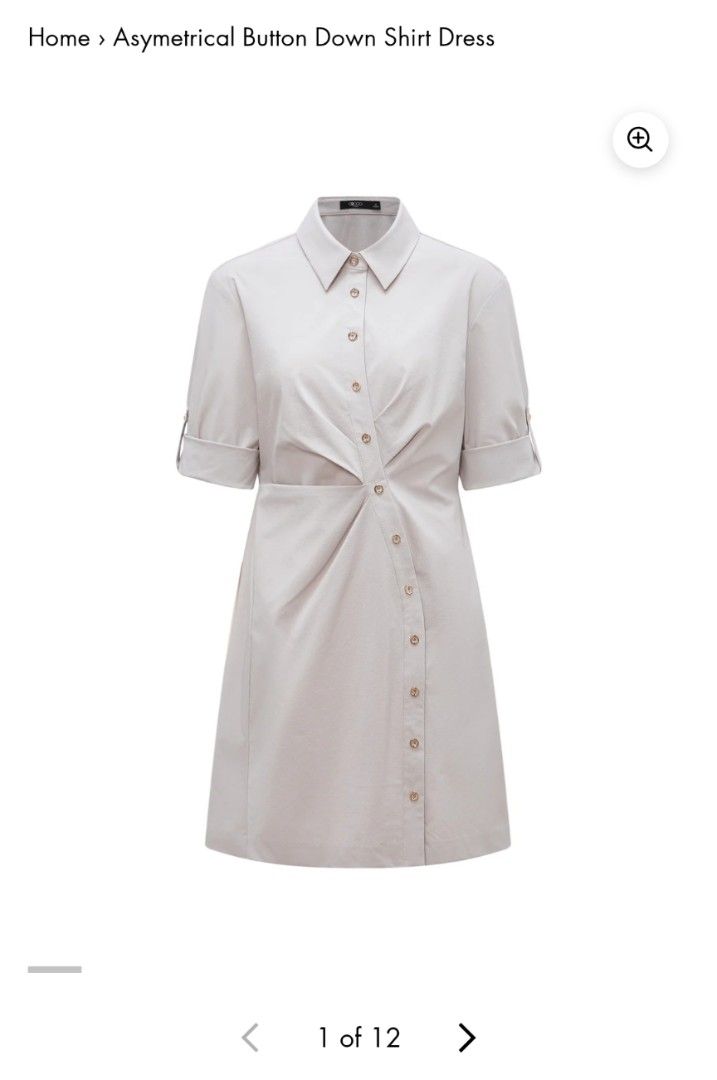 princess polly baby blue dress Cream PrettyLittleThing Asymmetric Button Down Shift Dress main image 1