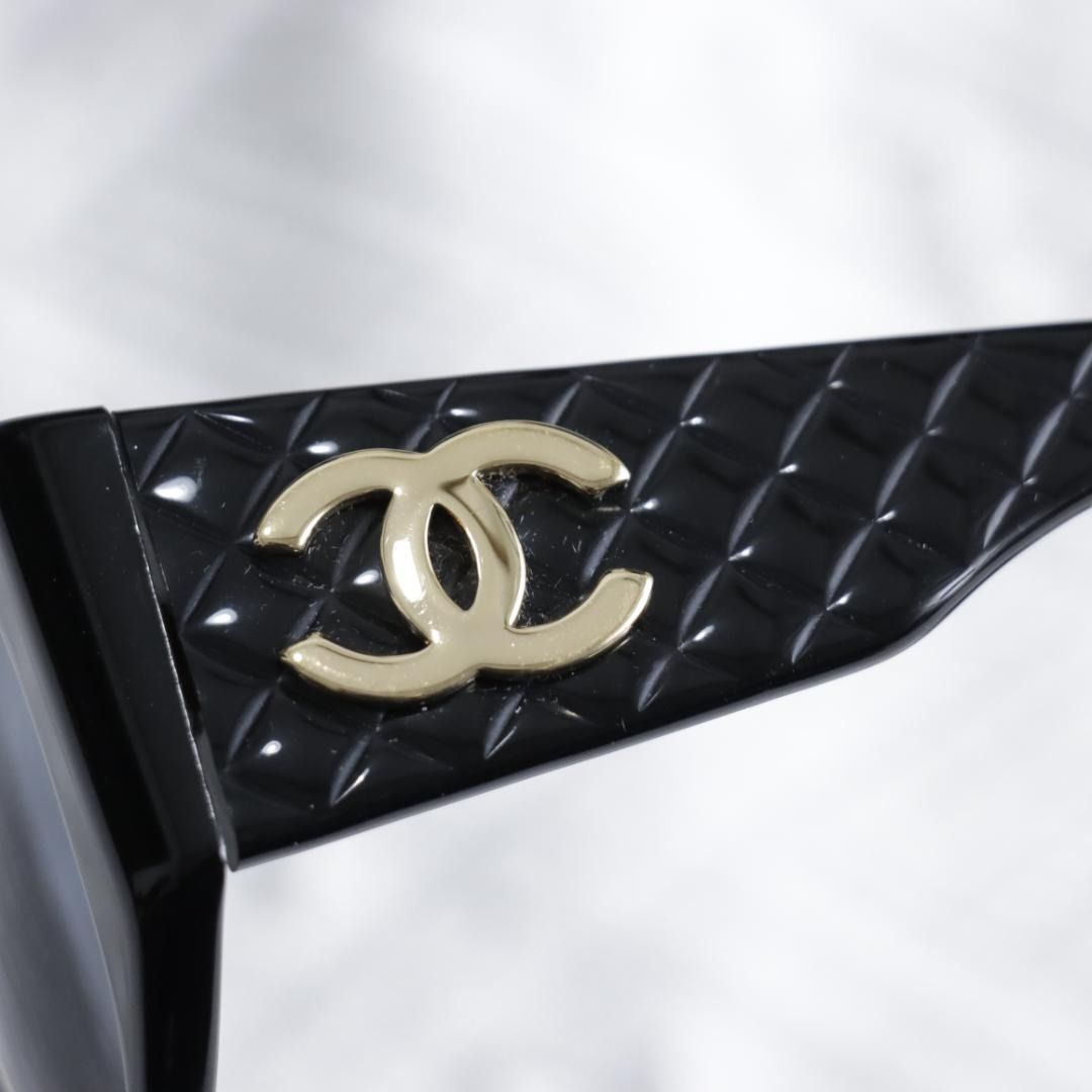 CHANEL Sunglasses Matelasse Coco Mark Gold Black From Japan M115