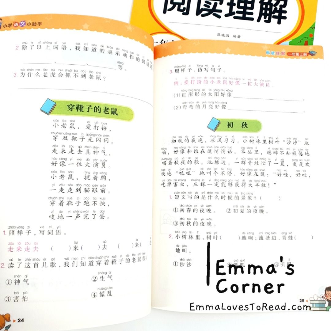 Chinese Comprehension Practice for Primary 1 阅读理解 with Hanyu Pinyin (2 ...