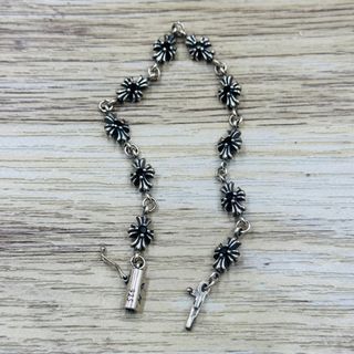 Chrome Hearts Cross Link Black Stone Bracelet