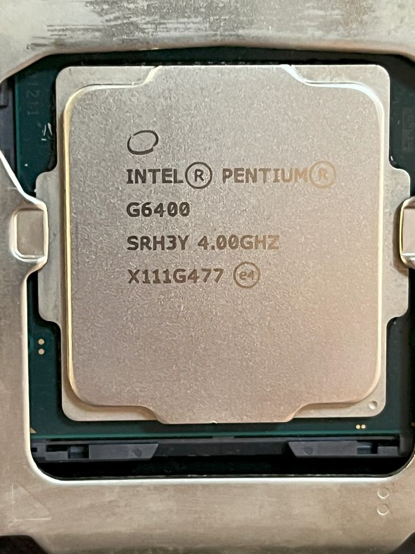 Intel Pentium G6400 (Category: Computer Parts) located in Quezon City. Submitted by francis5 (Listing ID 1366873921, Image 1). Description: Selling my pre-loved Intel Pentium G6400 processor. - It came with unused/brand new CPU fan/cooler. RFS: I no longer need the item. "compatibility is buyer's responsibility" Meet-up on Sundays only - Robinsons Galleria mall - SMS/call 0966-6301010 I can ship the item(s) via Lalamove. Buyer to pay for the deli