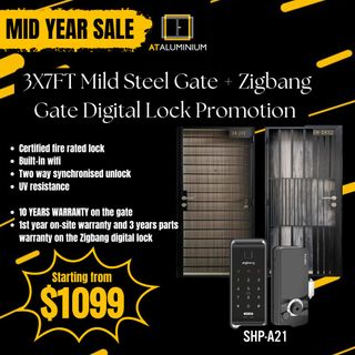 MILD STEEL GATE + DIGITAL LOCK BUNDLE Collection item 1