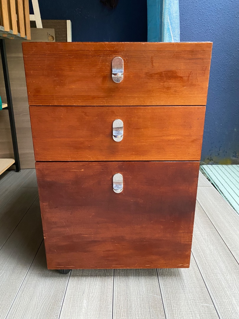 Pedestal with 3 drawers, H68cm x W43cm x D56cm, Furniture & Home Living ...