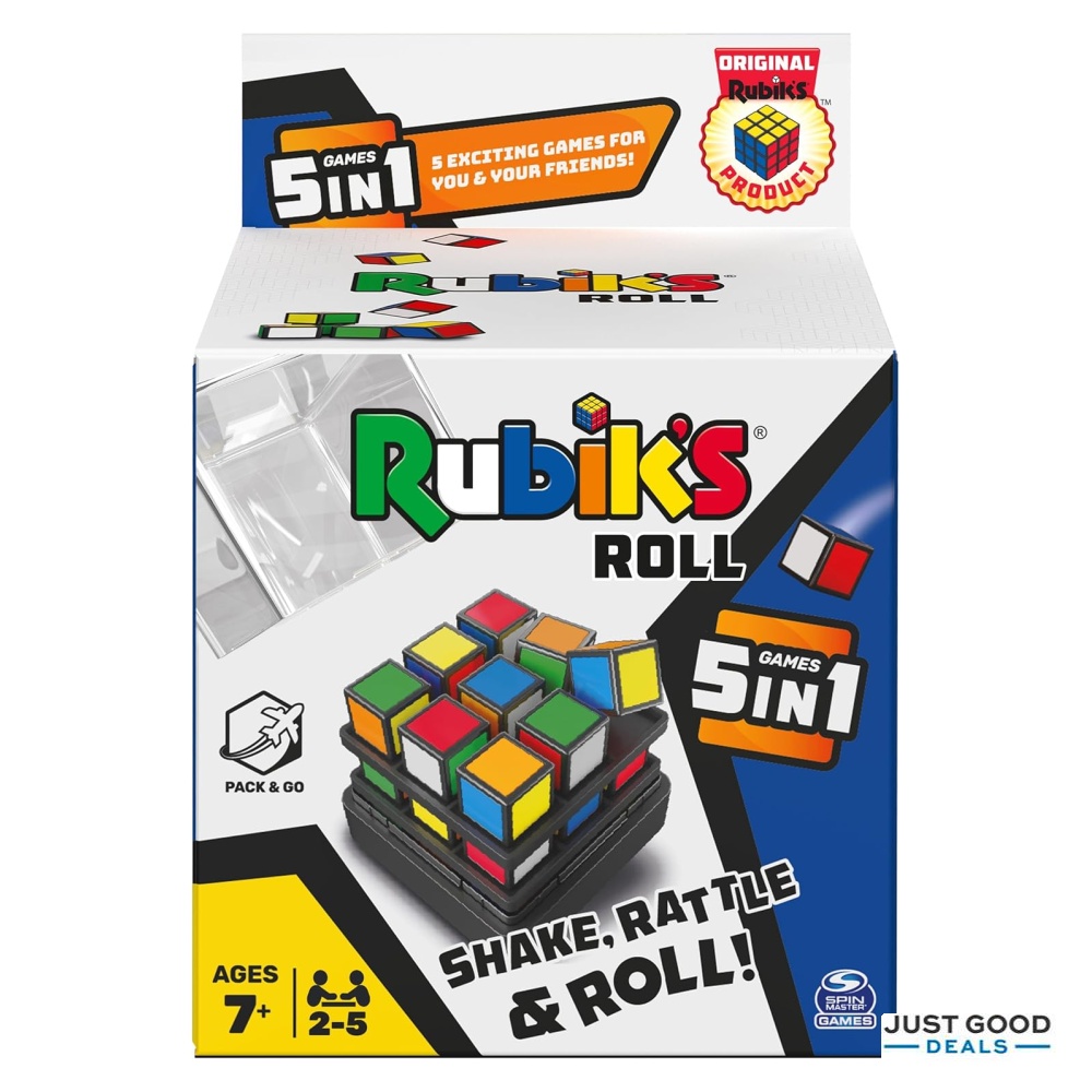 Rubik’s Roll, 5-in-1 Dice Games Pack & Go Travel Size Multiplayer ...