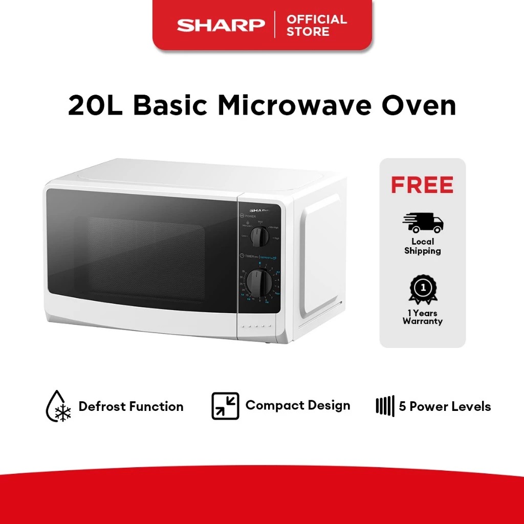 SHARP 20L Microwave Oven R-2201H(W), TV & Home Appliances, Kitchen ...