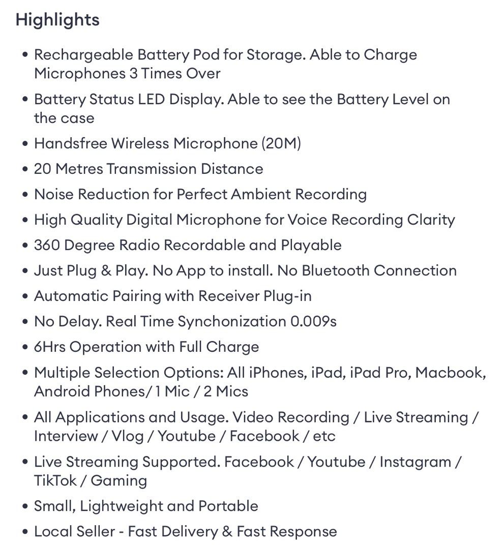 Shavalife Wireless Microfone for Streaming/Recording (Tiktok/FB/Insta)63148618566017114