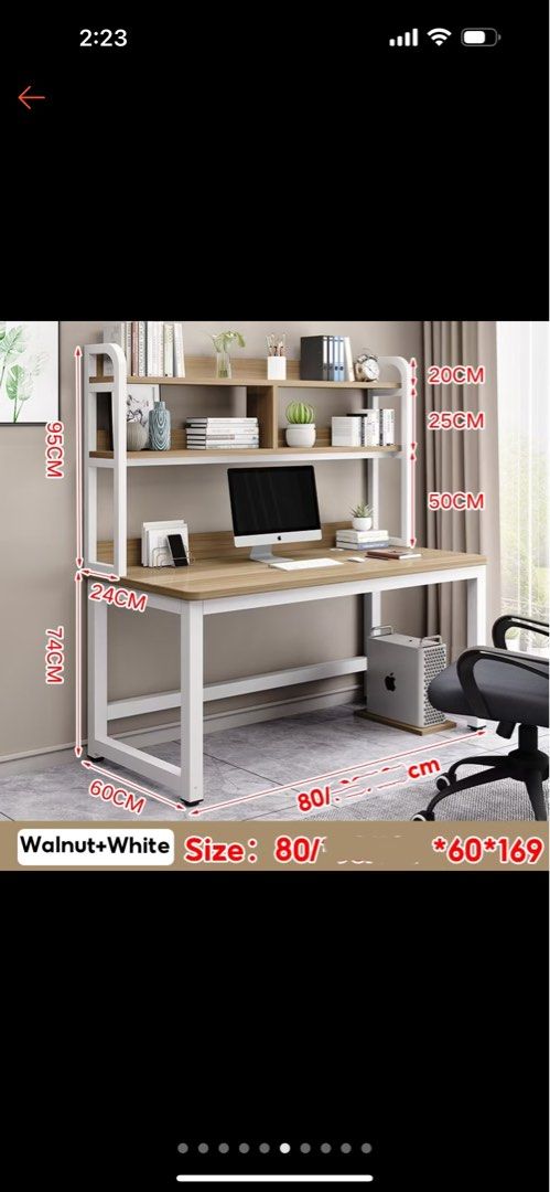Study table (Category: Tables & Sets) located in Singapore. Submitted by el_0424 (Listing ID 1366784595, Image 1). Description: Brand new table. Only fix it up. But kids don like to use it. Take it as it is. Self pick up. Please arrange your own transportation. Open for negotiation. Table is 80cm long Actual colour is the last picture. Dark walnut colour top.