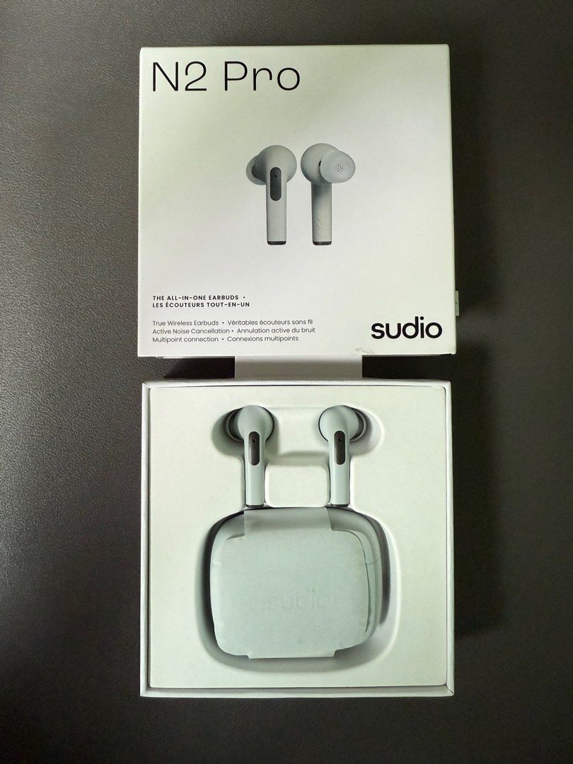 Sudio N2 Pro Wireless Earphones Noise Cancellation (Category: Earphones) located in Singapore. Submitted by harischampion (Listing ID 1366870364, Image 2). Description: Just open and charge one time to test product, everything good. Color: Steel Blue Market price : $83-120.