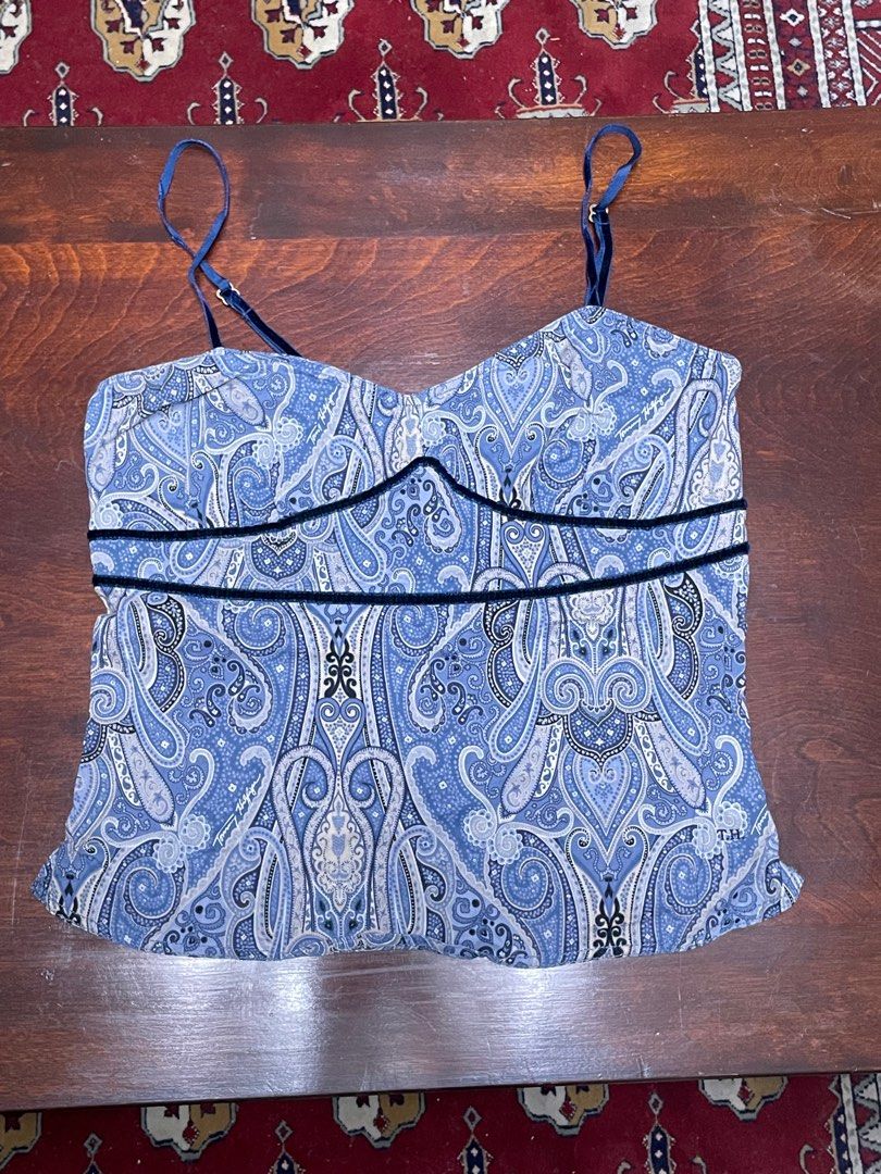 Tommy Hilfiger Paisley Top (Category: Sleeveless) located in Manila. Submitted by silvercheese (Listing ID 1366861034, Image 1). Description: vintage tommy! has velvet accents and straps.