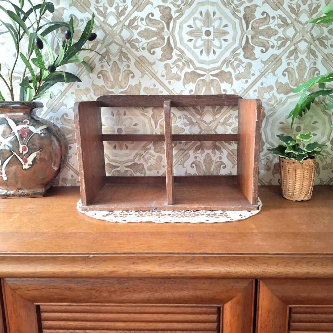 Vintage Rustic solid wood organizer (Category: Shelves, Cabinets & Racks) located in Dasmarinas. Submitted by millennialmeetsvintage (Listing ID 1366771259, Image 1). Description: last price posted 📌shipping via lalamove only 📌no reservations, first-to-pay basis 📌no physical store, no walk-ins 📌ships from dasma cavite 📌no COD transactions.
