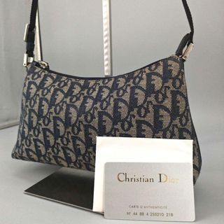 Authentic Christian Dior Accessory Pouch Trotter Navy Handbag w/ Certificate of Appraisal