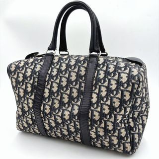 Authentic Christian Dior Trotter Handbag Boston Bag Navy