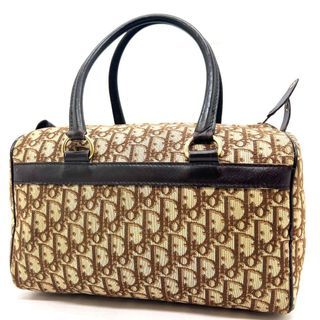 Authentic Dior Mini Boston Bag Trotter Canvas Leather