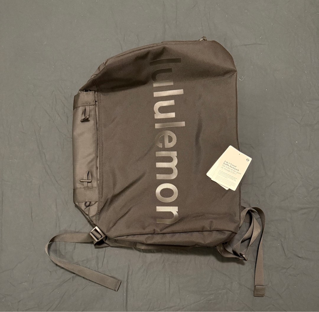 BNWT: Lululemon 2-in-1 Travel Duffle Backpack 45L - Black, Men's Fashion, Bags, Backpacks on Carousell BNWT: Lululemon 2-in-1 Travel Duffle Backpack 45L - Black, Men's Fashion, Bags, Backpacks on Carousell