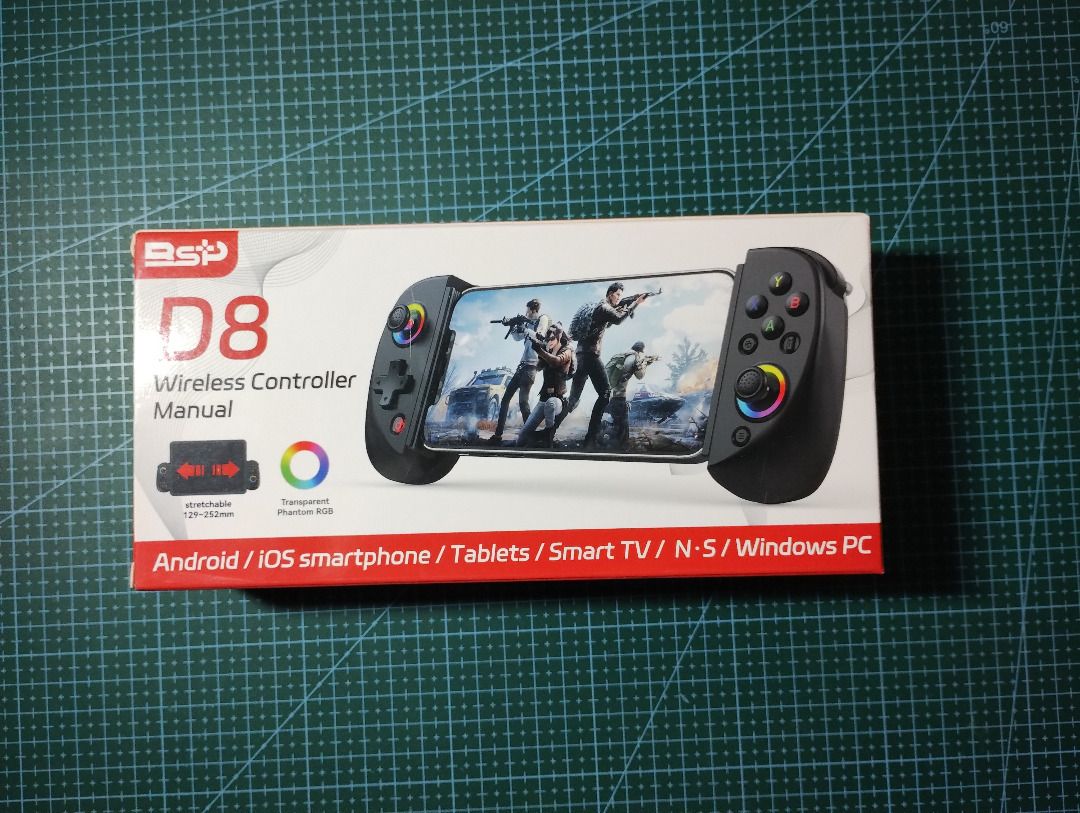 BSP D8 Mobile Controller (Bluetooth, RGB, Hall effect) (Category: Controllers) located in Quezon City. Submitted by mrgoodgears (Listing ID 1370118065, Image 1). Description: PLEASE READ! SECOND-HAND ITEM. MINT CONDITION. Compatibility: PC X-input mode, PlayStation, MFI (Iphone/Ipad), Switch, Android Product Review and Guide: https://taoofmac.com/space/blog/2024/04/20/1200 Check Youtube for more reviews. Compatibility is the buyer’s responsibilit