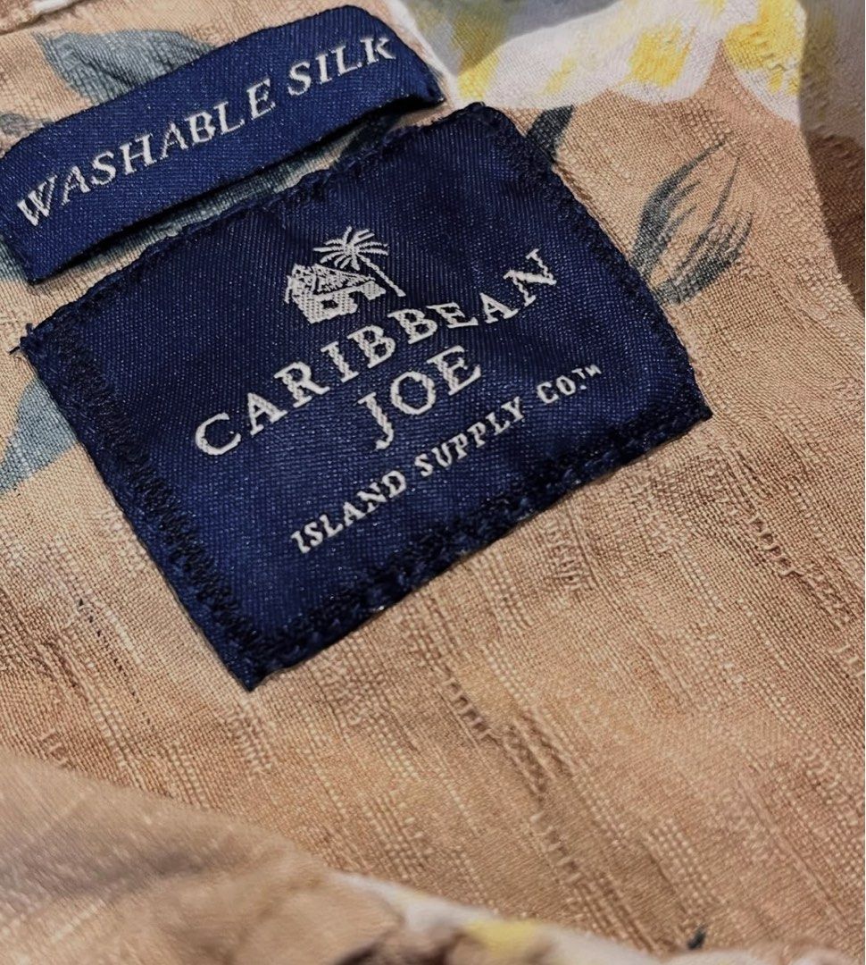 Carribean Joe (Category: Others Tops) located in Pasig City. Submitted by ukaygodd (Listing ID 1370186092, Image 3). Description: Caribbean Joe Hawaiian Shirt . Boxy fit, brown x yellow floral Semi oversized, no issue . Size L-XL L30.5 W26.5 P450.