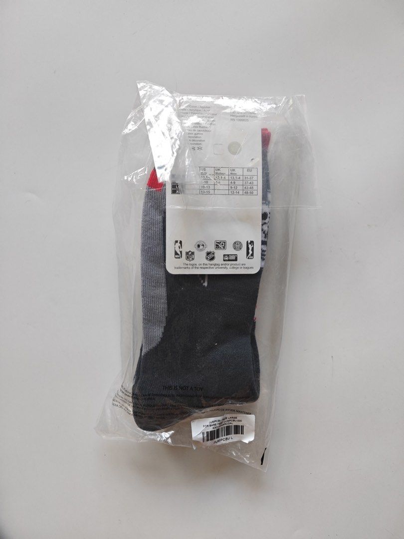 Chicago Bulls Basketball socks (Category: Socks) located in Makati City. Submitted by WGarci07 (Listing ID 1370216576, Image 2). Description: Original NBA Chicago Bulls Basketball socks Black, Red, gray colorway Size: Large Men’s US shoe size 10-13 Brand new Firm price .