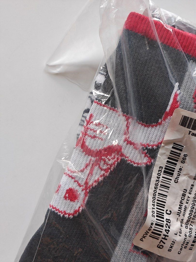 Chicago Bulls Basketball socks (Category: Socks) located in Makati City. Submitted by WGarci07 (Listing ID 1370216576, Image 3). Description: Original NBA Chicago Bulls Basketball socks Black, Red, gray colorway Size: Large Men’s US shoe size 10-13 Brand new Firm price .