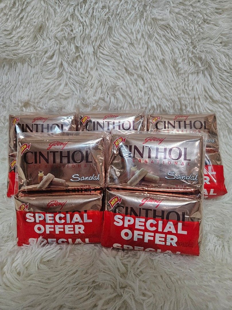 Cinthol Sandalwood Soap 4s (Category: Bath) located in Makati City. Submitted by laiza_meris.iam_onlineshop (Listing ID 1370230834, Image 1). Description: from 🇺🇲 onhand and ready to ship 4pcs for only 320 pesos 📍 Makati.