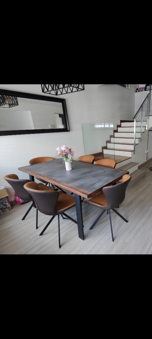 Dining Table Set (Category: Tables & Sets) located in Singapore. Submitted by hunt_two (Listing ID 1370199107, Image 1). Description: Modern 6-Seater Dining Table Set – Like New | $2000 (Full Set) Elevate your dining space with this elegant and modern 6-seater dining table set, perfect for both everyday use and entertaining guests. Price: $2000 (includes table + 6 chairs) Dimensions: 180cm (L) x 90cm (W) Condition: Excellent – gently used for 2 y