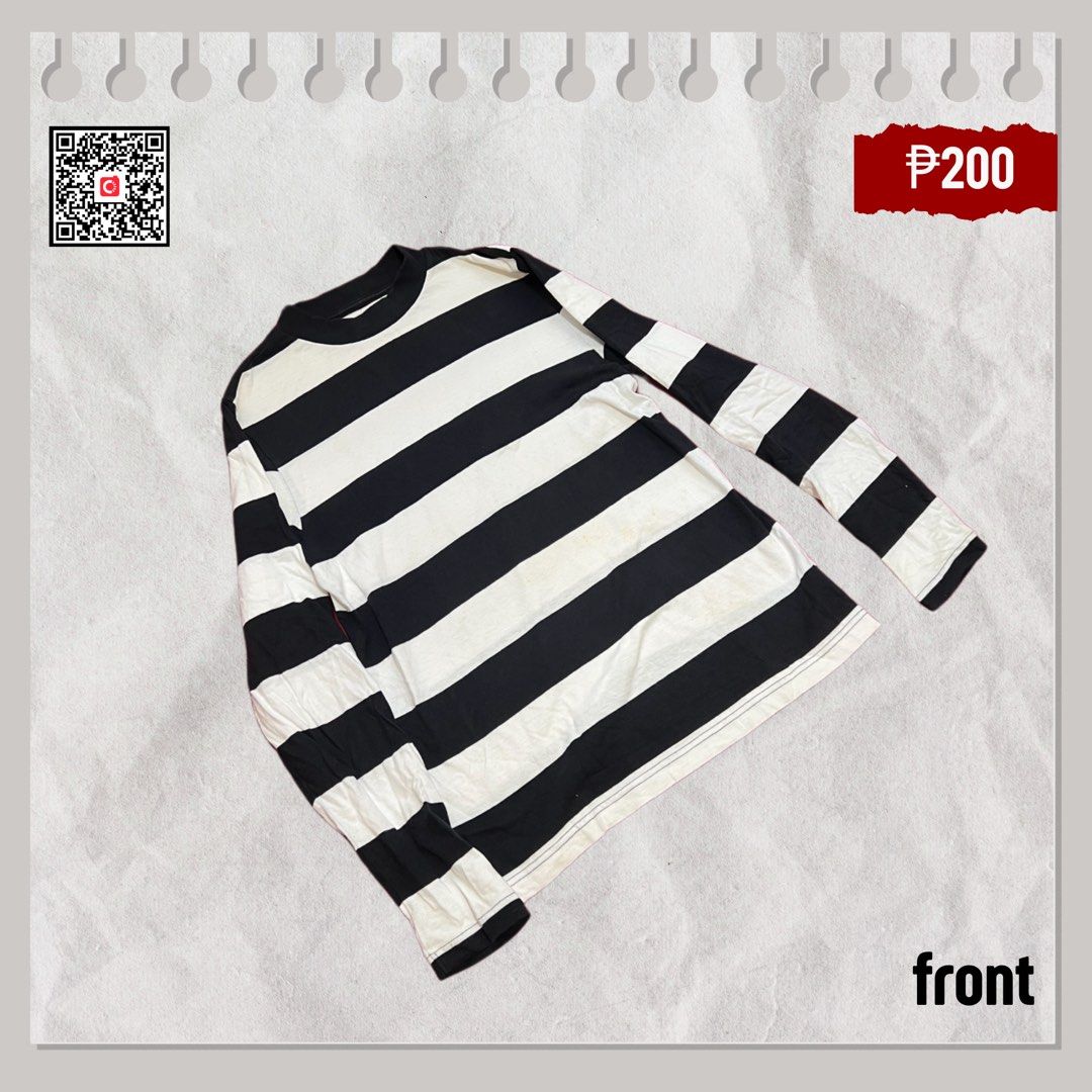 Giordano Black & White Striped Longsleeves (Category: Tshirts & Polo Shirts ) located in Quezon City. Submitted by reichenramos (Listing ID 1370234948, Image 1). Description: .