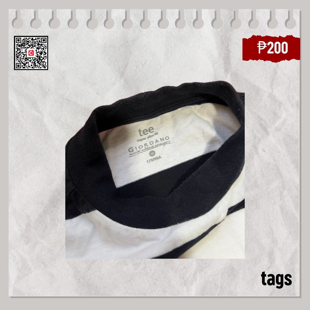 Giordano Black & White Striped Longsleeves (Category: Tshirts & Polo Shirts ) located in Quezon City. Submitted by reichenramos (Listing ID 1370234948, Image 3). Description: .