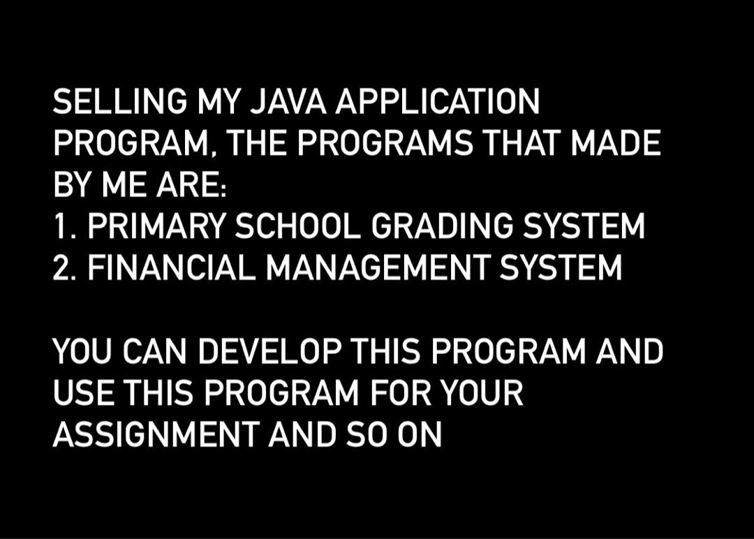 Java Programming Application (Category: Assessment Books) located in Singapore. Submitted by ggxoxo99 (Listing ID 1370211072, Image 2). Description: - Pls Read on 2nd Picture.