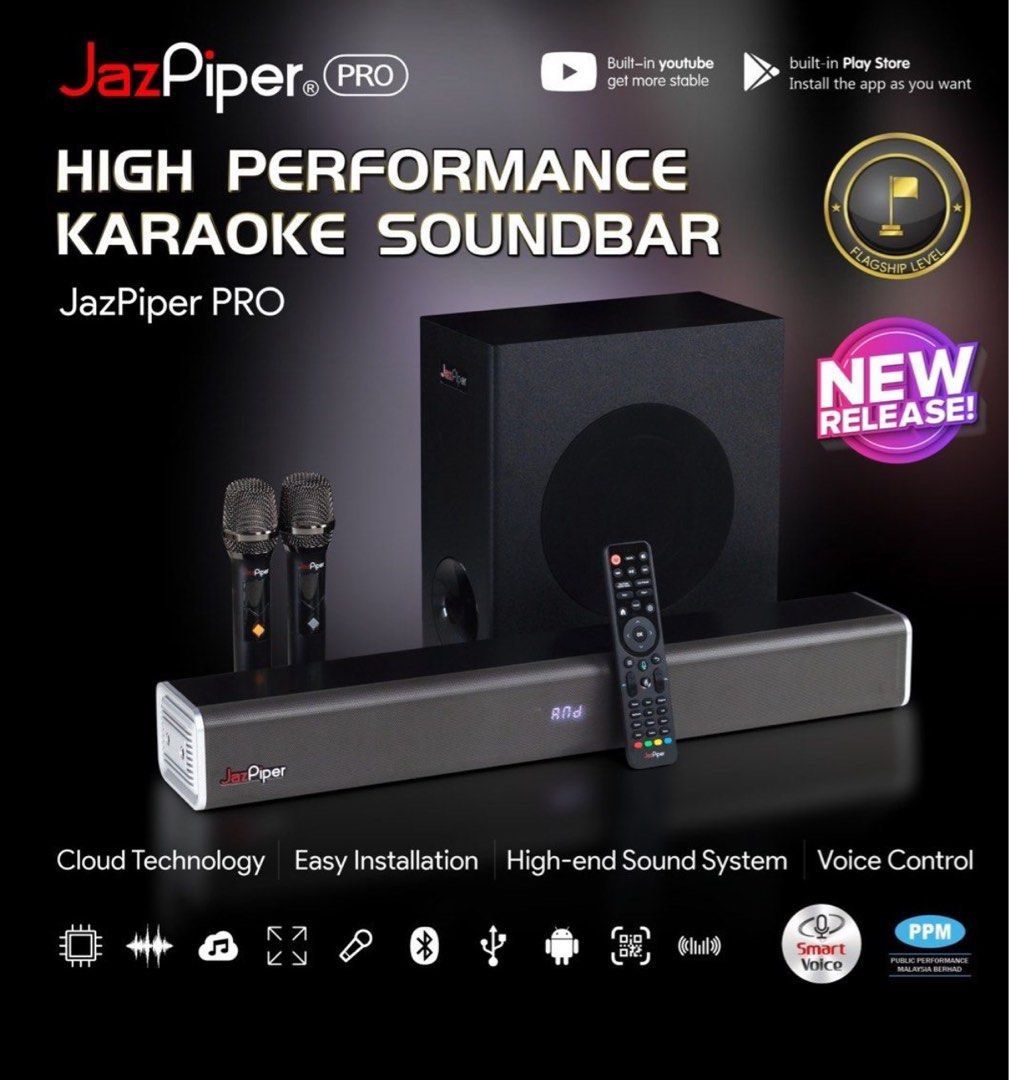 JAZPIPER Pro|Same day delivery |Build in Karaoke System |Can use YouTube (Category: Soundbars, Speakers & Amplifiers) located in Singapore. Submitted by micox0274 (Listing ID 1370100167, Image 1). Description: [1 Years Warranty] [100% Brand new ] [100% Original ] Atome 3 months:$194 Atome 6 months:$97 Atome 12 months:$49 Grab pay later 4 months:$146 DBS Credit Card Installment Plan 1 Year:$49 How To Order !? Walk In Self Collect -02-74 Sim Lim Sq