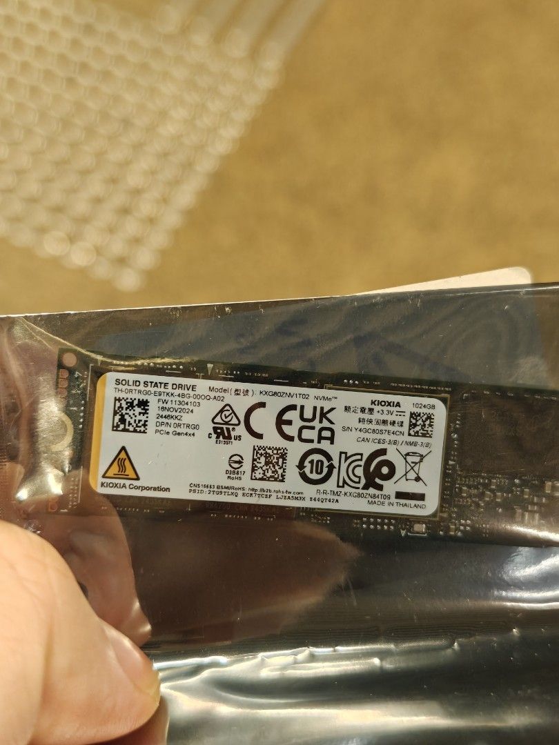 Kioxia kxg80znv1t02 1TB NVME SSD632222875819551126