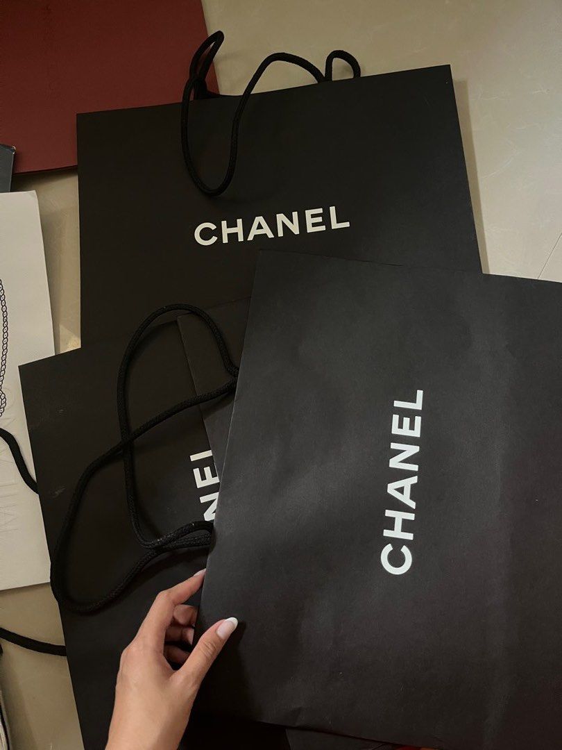 Luxury paperbag chanel hermes prada (Category: Luxury Bags & Wallets) located in Bocaue. Submitted by mjpvv (Listing ID 1370077203, Image 3). Description: Bundle of high end brands paper bags Minor scratches on some only But all are usable still 4 hermes 3 chanels 3 rene caovilla 1 prada 1 loewe 1 miumiu 1 dolce 1 van cleef arpels Available only for pick up. Same day couriers .