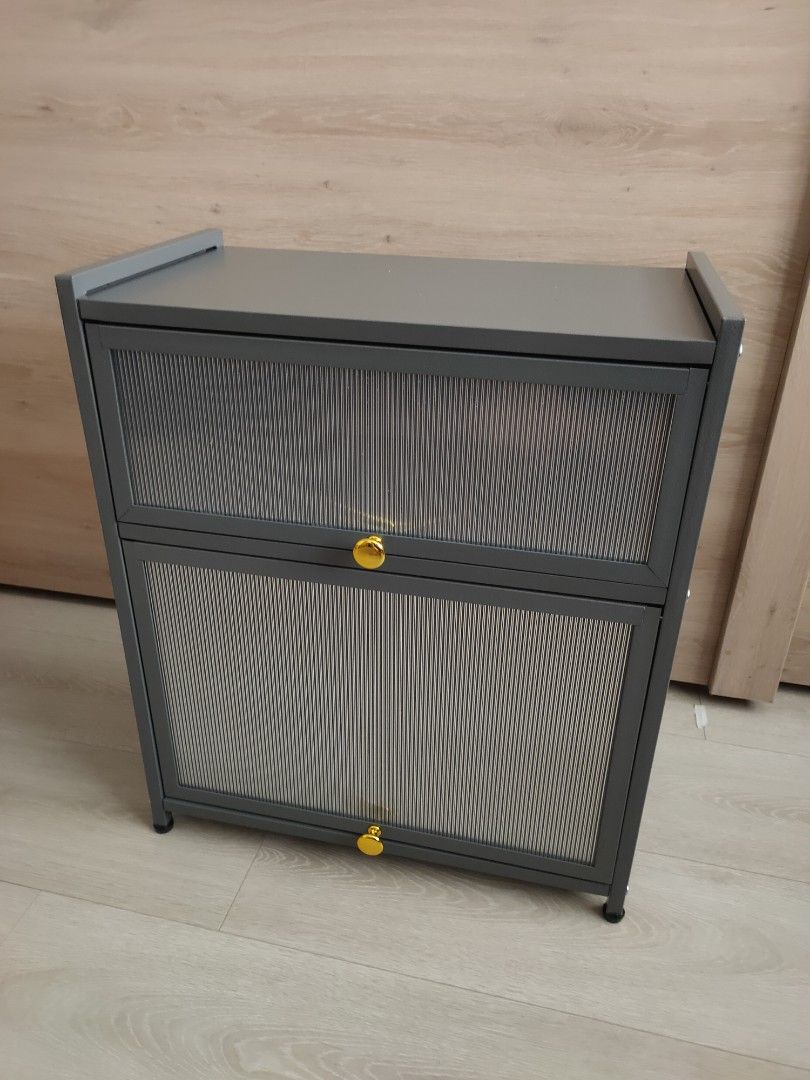 Metal Cabinet Storage Shelf Anti-dust Waterproof Brand New Self Assemble (Category: Garage sale) located in Singapore. Submitted by utilityexchange (Listing ID 1370244524, Image 1). Description: Photos are the example of how the product display look after assembled. Collection: 527 Hougang Ave 6 Lift B Lobby Height: 58cm Width: 28cm Length: 50cm - Brand New in Box. - 3 level storage features (Cluster free for kitchen tabletop) - Top level with mo