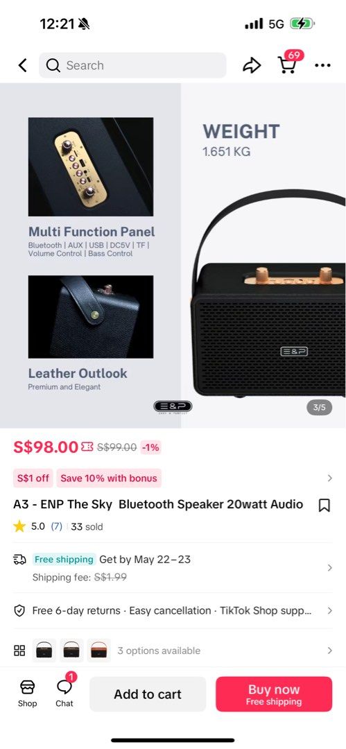 Mini Bluetooth Portable speaker (Category: Portable Music Players) located in Singapore. Submitted by wtan4538 (Listing ID 1370228362, Image 2). Description: .