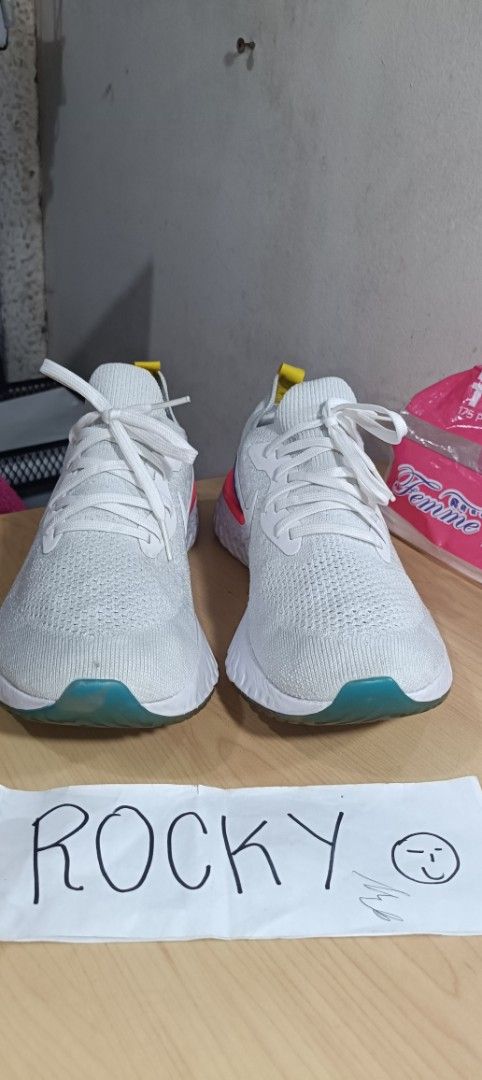 Nike Epic React Flyknit Running Shoes (18017) (Category: Sneakers) located in Manila. Submitted by rockymagna82486 (Listing ID 1370246403, Image 3). Description: pre loved authentic good condition minor heel drag us men's 10 pass sa swap (trusted seller with over 100 5 stars rating) location Cubao qc.