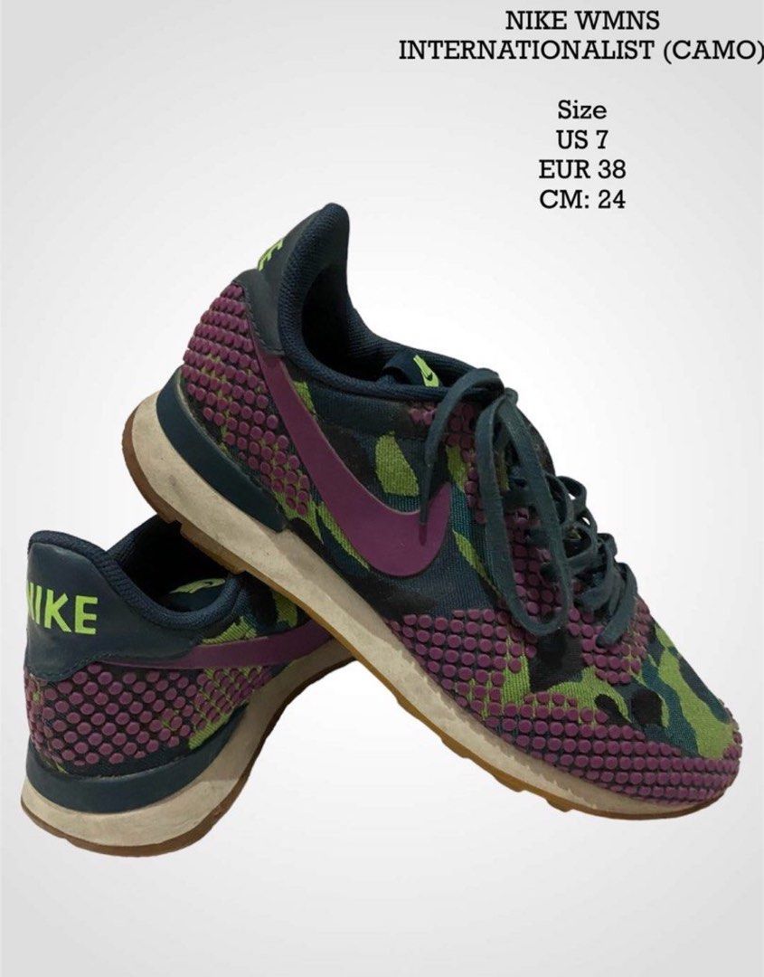 NIKE WMNS INTERNATIONALIST (CAMO) (Category: Sneakers) located in Bulacan. Submitted by jhemieee (Listing ID 1370159006, Image 1). Description: NIKE WMNS INTERNATIONALIST (CAMO) Size US 7.