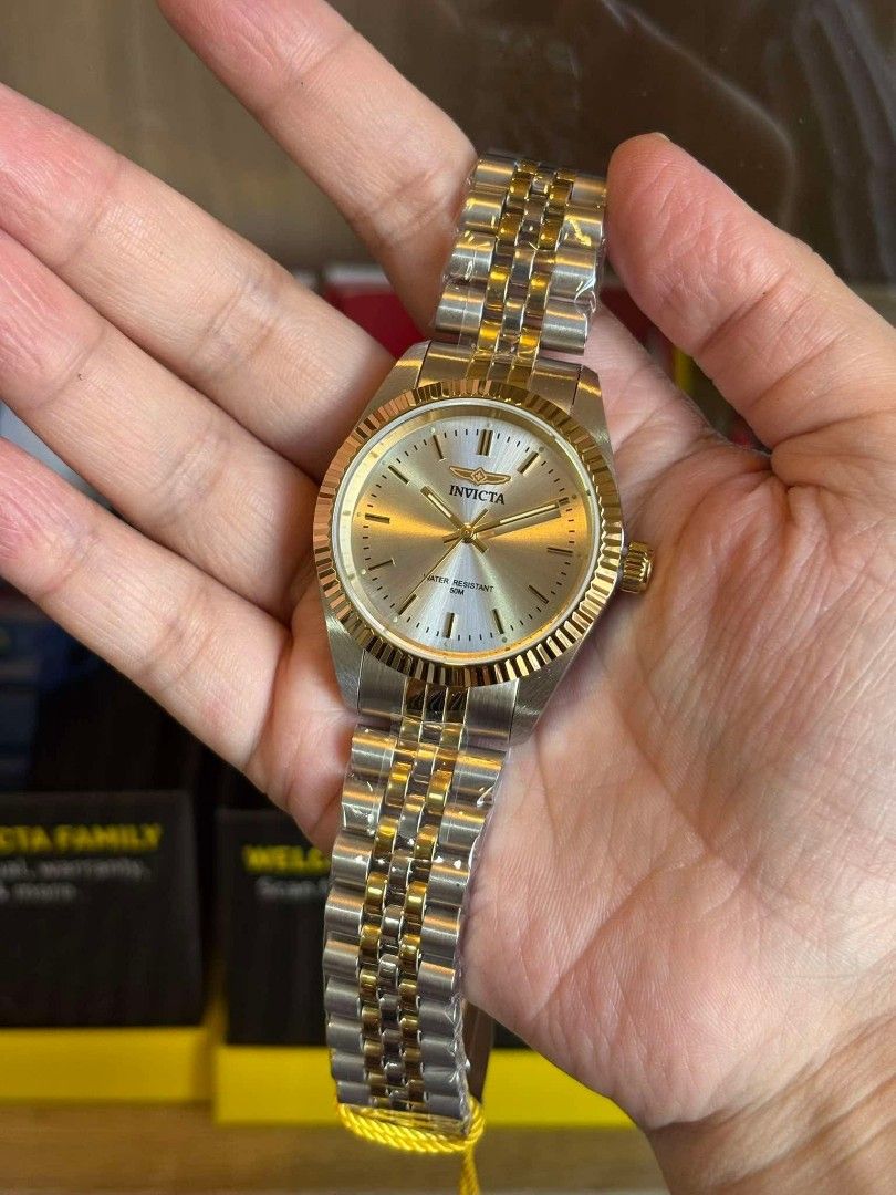 Original Invicta women watch (Category: Luxury Watches) located in Manila. Submitted by authenticbagswatchesco (Listing ID 1370086125, Image 1). Description: 100%Original₱6,800+sf Last 2 pieces.... Lakas maka Tissot PRX KUNIN nyo na ₱6,800 +sf Inv!cta Specialty Women's Watch 36mm, Steel, Gold (29401) Less 100 pag 2 kkunin <3 Mall price : 12- 15k MONEY BACK IF PROVEN FAKE! ✅ 100% Original / U.S. grade ✅ complete inclusion: box, manual, paper bag I