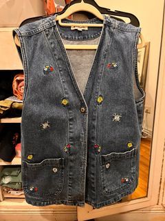 Oversized denim vest