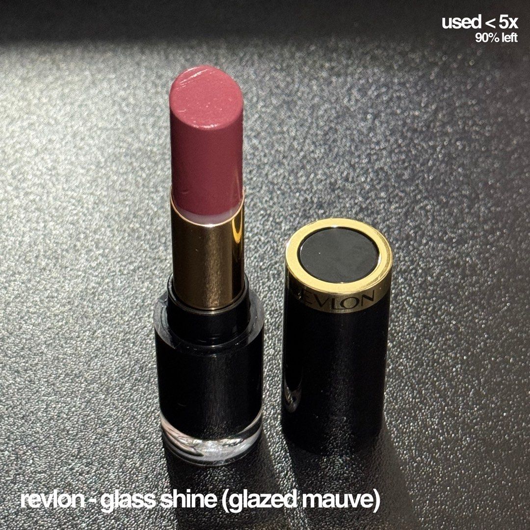 Revlon Glass Shine (Glazed Mauve) (Category: Makeup) located in Quezon City. Submitted by declutterbyraven (Listing ID 1370244795, Image 1). Description: P180 Revlon Glass Shine (Glazed Mauve) used 4 times - 90% left ☆ all items are authentic ☆ loc: quezon city ☆ delivery: j&t - lalamove/grab .