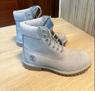 TIMBERLAND PREMIUM WATERPROOF BOOT LIGHT GREY NUBUCK Men's Light Gray US7 /EU40 With Box629785917396511116