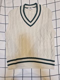 White with Green stripes Vest