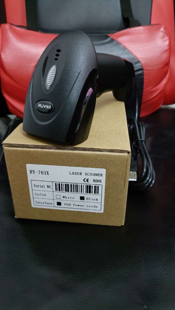 WIRED BARCODE SCANNER (Category: Printers, Scanners & Copiers) located in Quezon City. Submitted by lhanex (Listing ID 1370104271, Image 2). Description: Model Number: RY-760 Products Status: Stock Type: Barcode Scanner Scan Element Type: laser Color Depth: 32 Bit Interface Type: USB Scan Speed: 100times/s Optical Source: 650nm Visible laser light diode Image Resolution: ≥4mil Minimum Contrast: ≥ 30%.