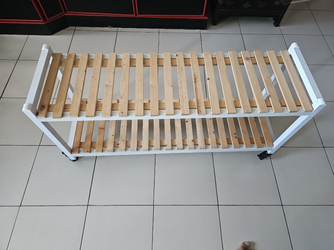 2 level rack with wheels, Furniture & Home Living, Furniture, Shelves ...