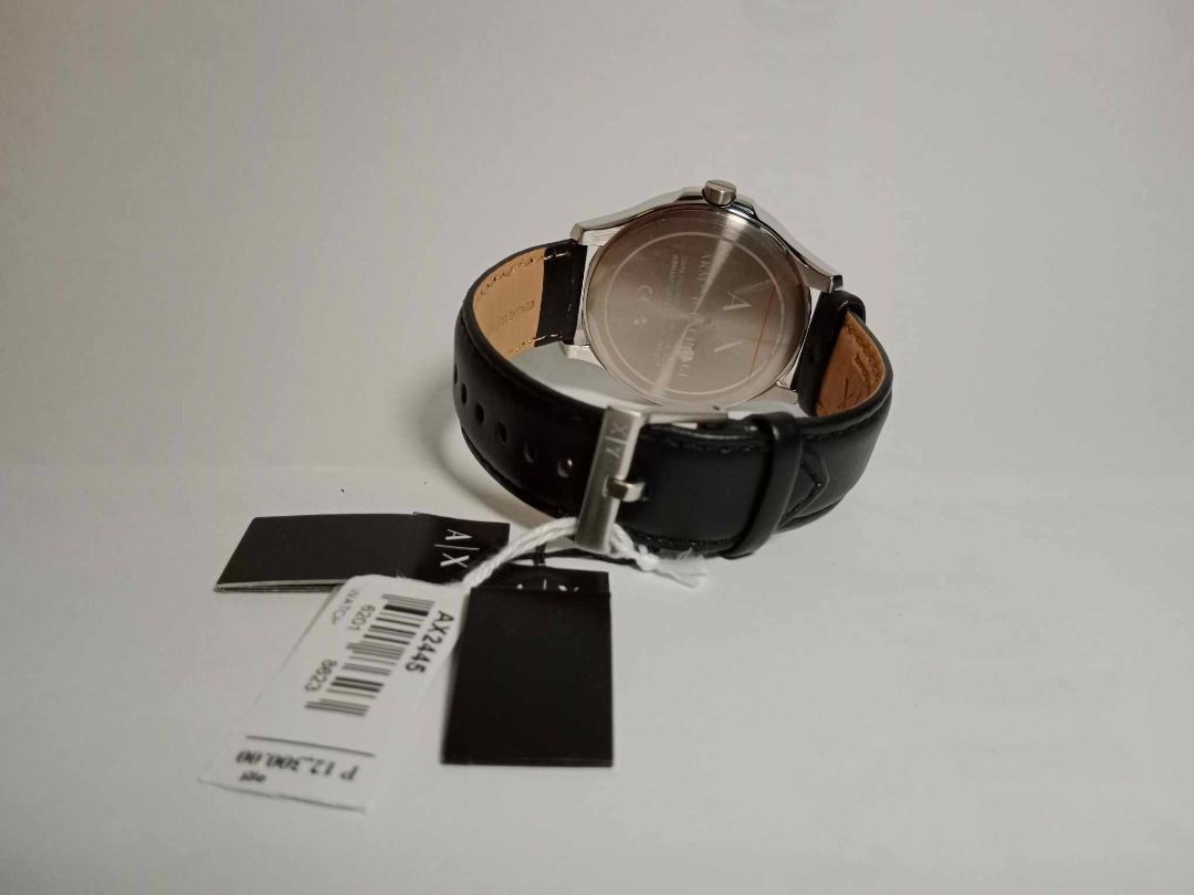 Armani Exchange Men's Analog Quartz Watch with Leather Strap AX2445 ...