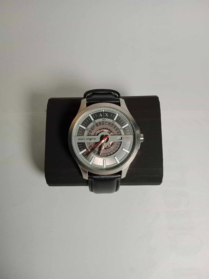 Armani Exchange Men's Analog Quartz Watch with Leather Strap AX2445 ...