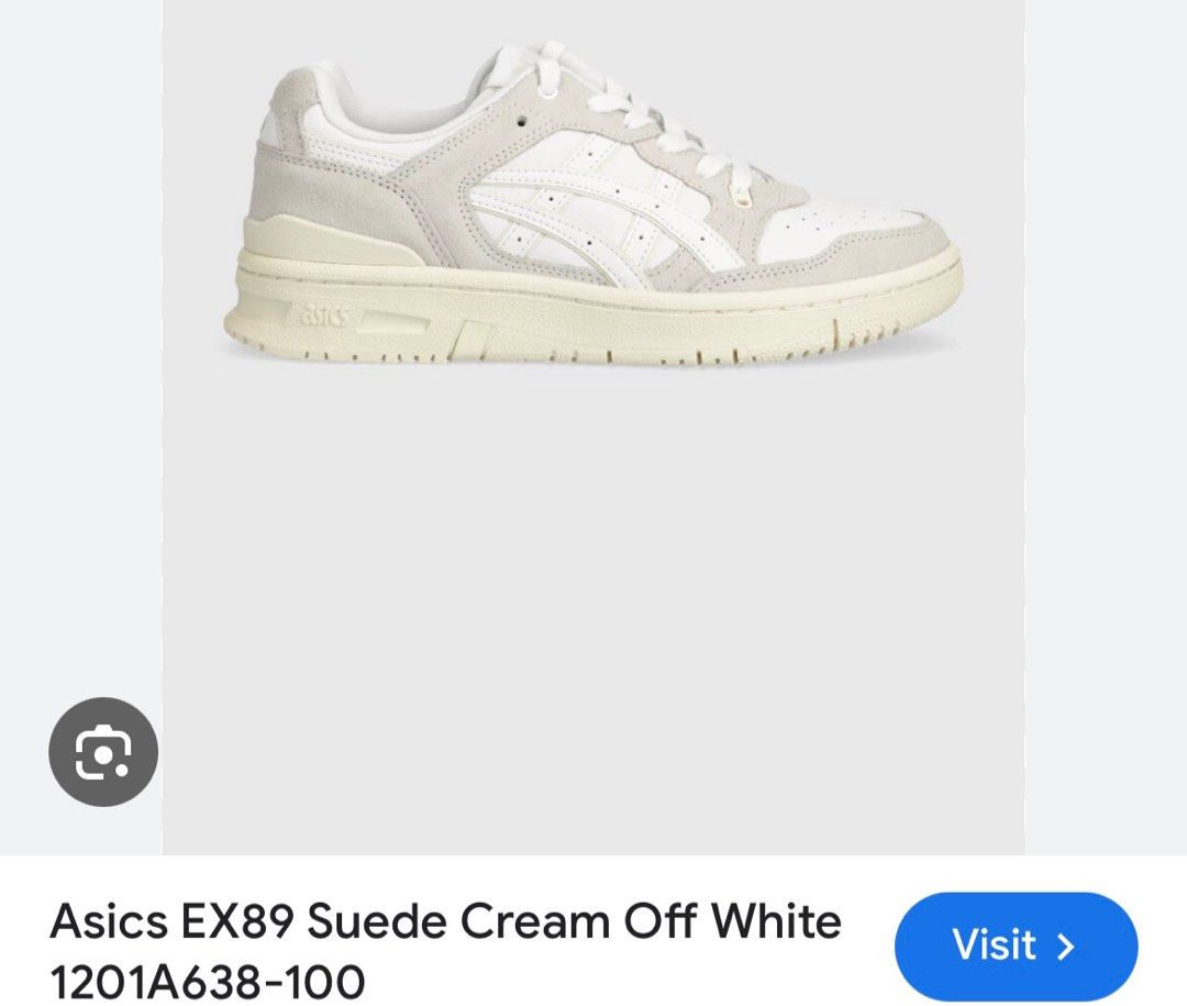 Asics EX89 suede cream off white (Category: Sneakers) located in Singapore. Submitted by maplefit (Listing ID 1370292573, Image 1). Description: EU 37.5. Fits 37-38 Worn just a few times Bought at $160.