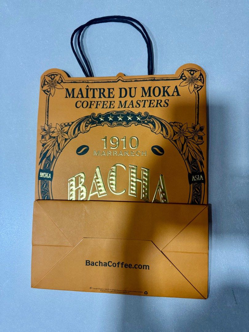 Bacha Coffee paper bag big size (Category: Everything Else Others) located in Manila. Submitted by chinchinshaven (Listing ID 1370288002, Image 2). Description: Size: Width 26cm Height 32.5cm Depth 13.5cm.