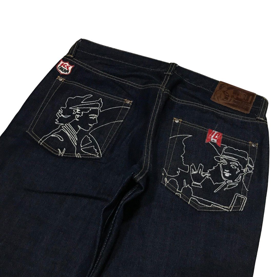 BBC X ICE CREAM OG PANTS EMBROID DESIGN (Category: Jeans) located in Marikina City. Submitted by aint.cheap (Listing ID 1370298886, Image 3). Description: BBC X ICE CREAM OG PANTS EMBROID DESIGN ₱5,000 SMALL ON TAG W:35 L:41 NO ISSUE ASNEW CONDI HMU📥 .