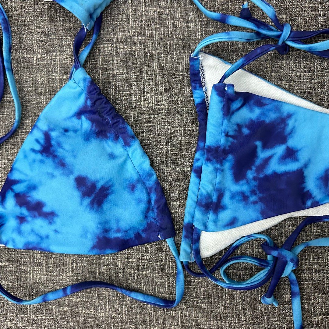 Blue Tie-dye Swimsuit (Category: Bikinis & Swimsuits) located in San Pedro. Submitted by saabflo (Listing ID 1370416975, Image 2). Description: 🧷 size: medium 📌 rfs: decluttering 💰 MOP: bpi/ gcash 📦 MOD: j&t/ lalamove 🚚 customer shoulders delivery fee.