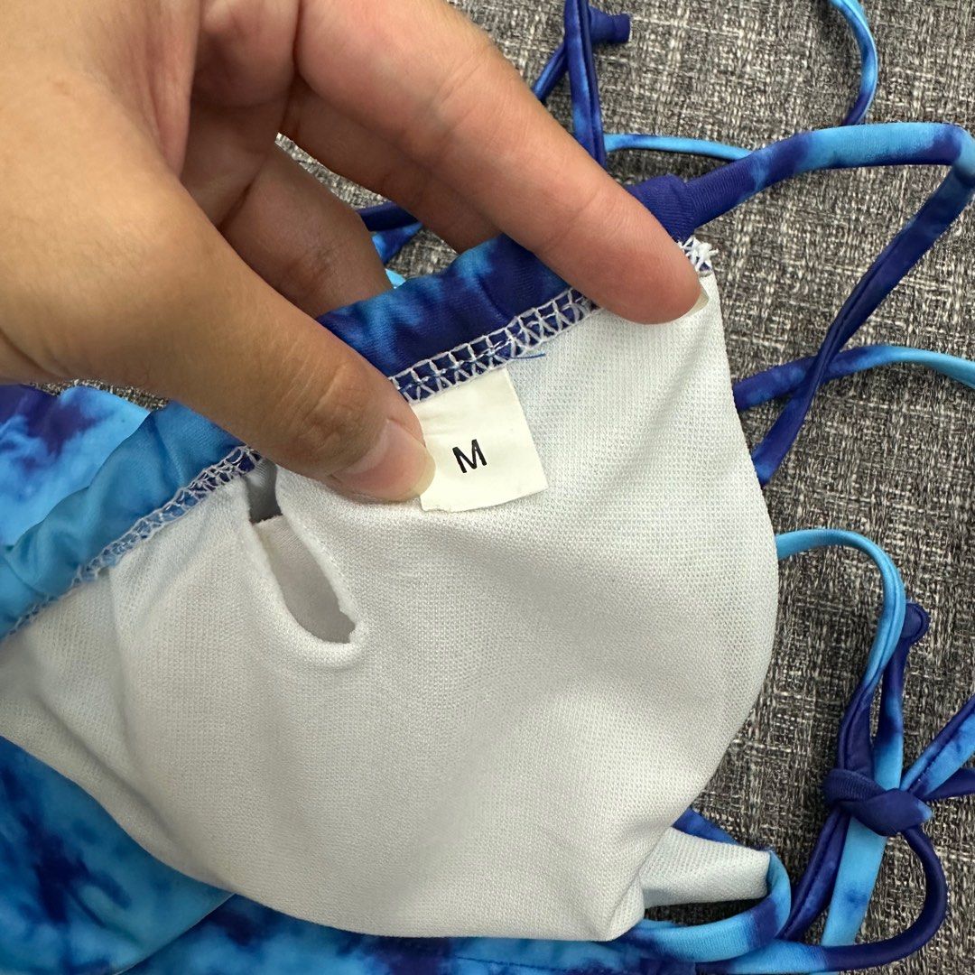 Blue Tie-dye Swimsuit (Category: Bikinis & Swimsuits) located in San Pedro. Submitted by saabflo (Listing ID 1370416975, Image 3). Description: 🧷 size: medium 📌 rfs: decluttering 💰 MOP: bpi/ gcash 📦 MOD: j&t/ lalamove 🚚 customer shoulders delivery fee.