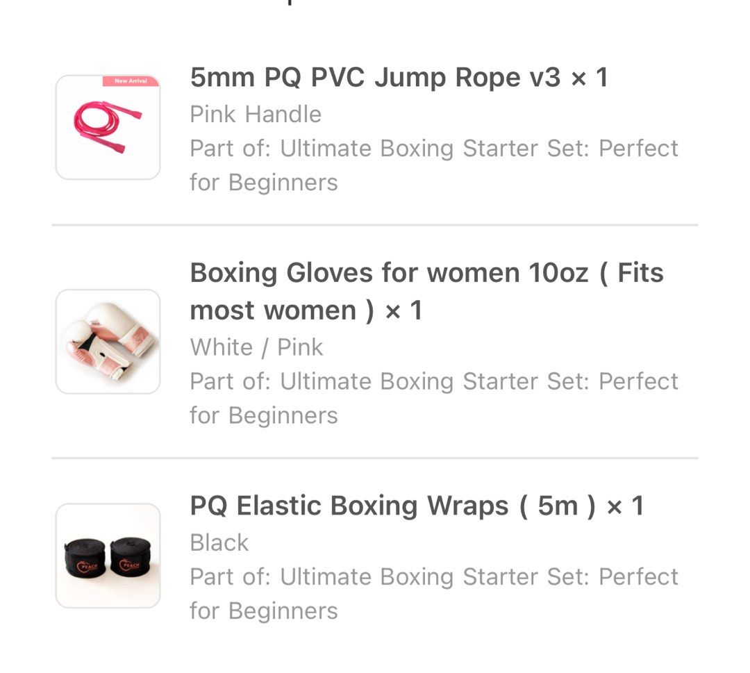 Boxing Starter Set: Perfect for beginners (Category: Toning & Stretching Accessories) located in Bulacan. Submitted by linkedlin (Listing ID 1370253432, Image 2). Description: I bought it for 6k; I accidentally purchased two, so I'm selling the other one for a lower price..