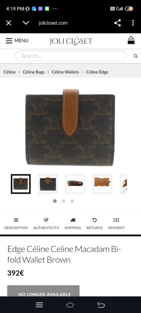 Celine Canvas Triomphe Small Strap Wallet (authentic💯) (Category: Luxury Bags & Wallets) located in Cebu City. Submitted by westleygics18 (Listing ID 1370329658, Image 2). Description: Celine Canvas Triomphe Small Strap Wallet (authentic)💯 Excellent Condition Very cute Wallet Actual Pictures Posted (minimal issue corner of wallet) Dm.